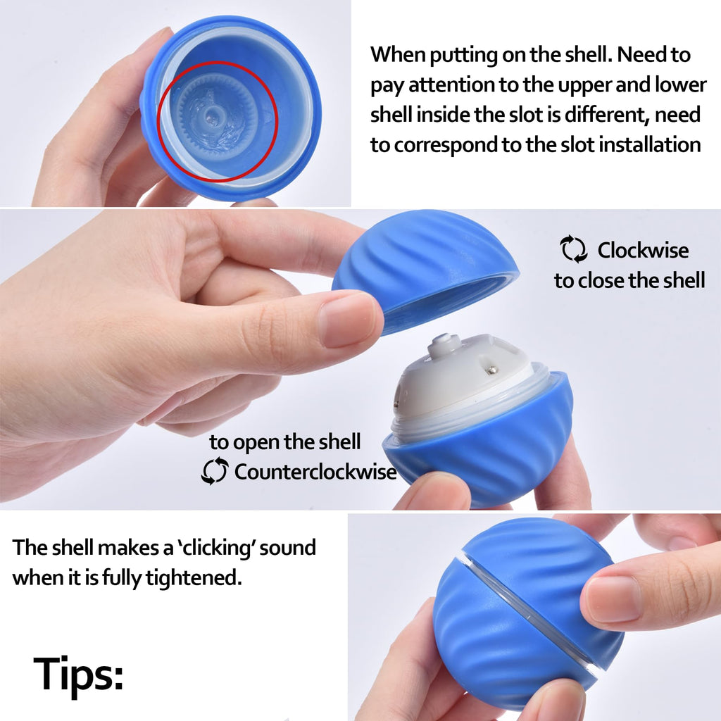 Trumoon Automatic Bouncing Ball Toy for Small and Medium Dog, Motion Moving Ball for Dog, Durable Motion Activated Automatic Rolling Pet Toys(Blue)
