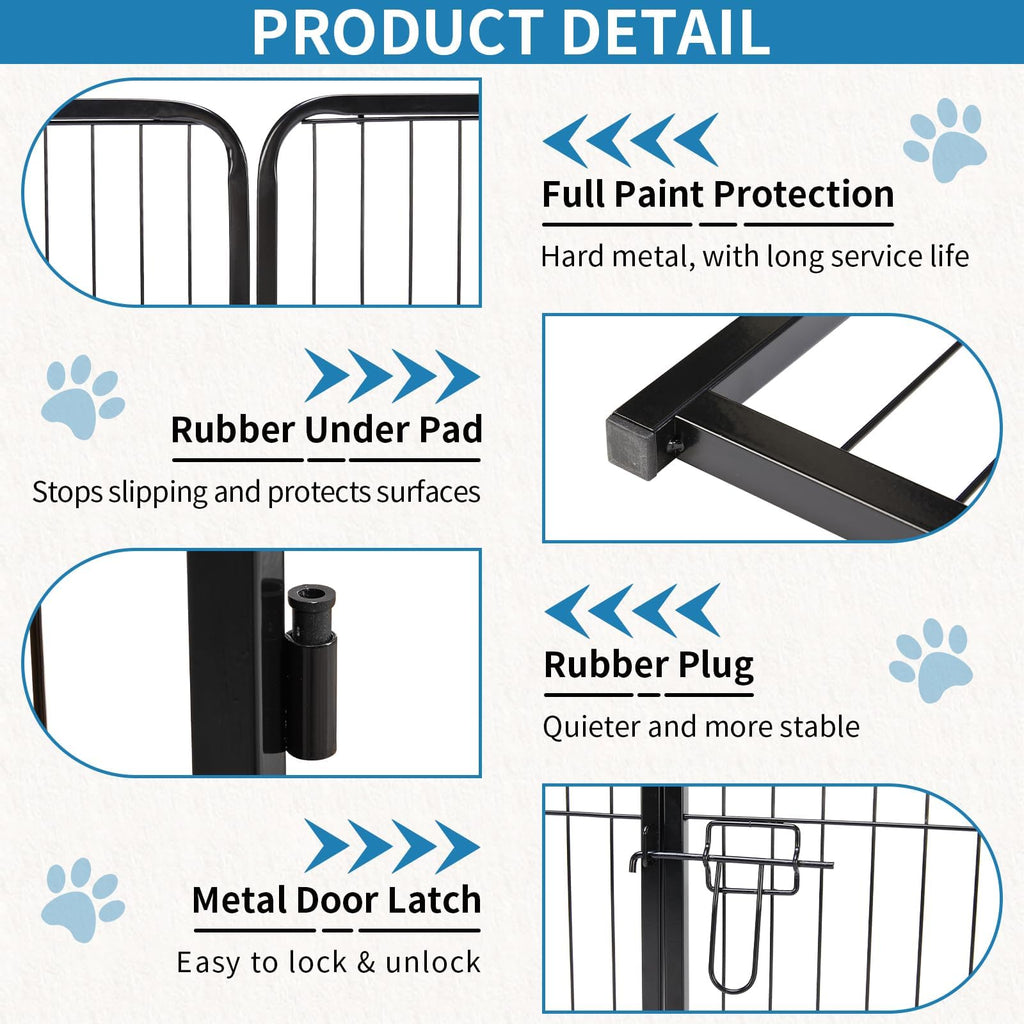 NEWBULIG Dog Playpen Indoor 24 Inch 16 Panels, Metal Outdoor Dog Fence Pen