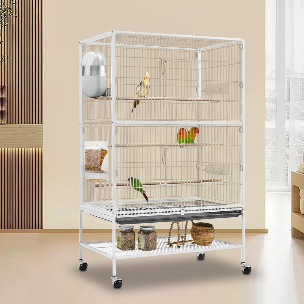 Lemtrflo No Mess Bird Feeder Water Dispenser, Parrot Cage Automatic Feeders