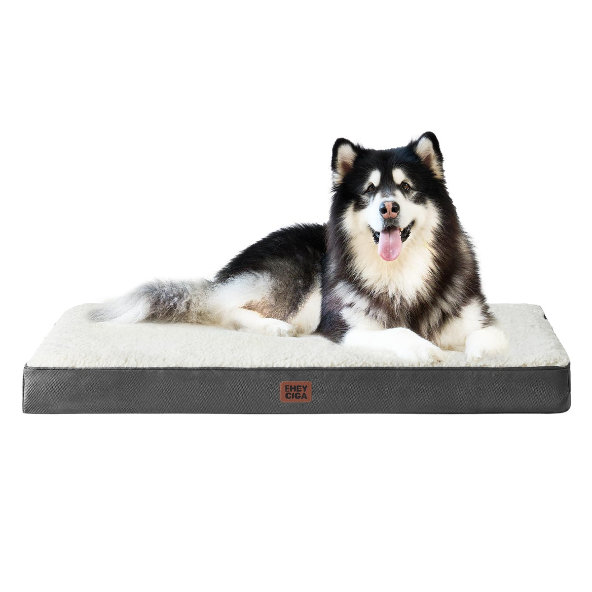 EHEYCIGA Orthopedic Dog Bed Large with Removable Washable Cover, 50IN Grey