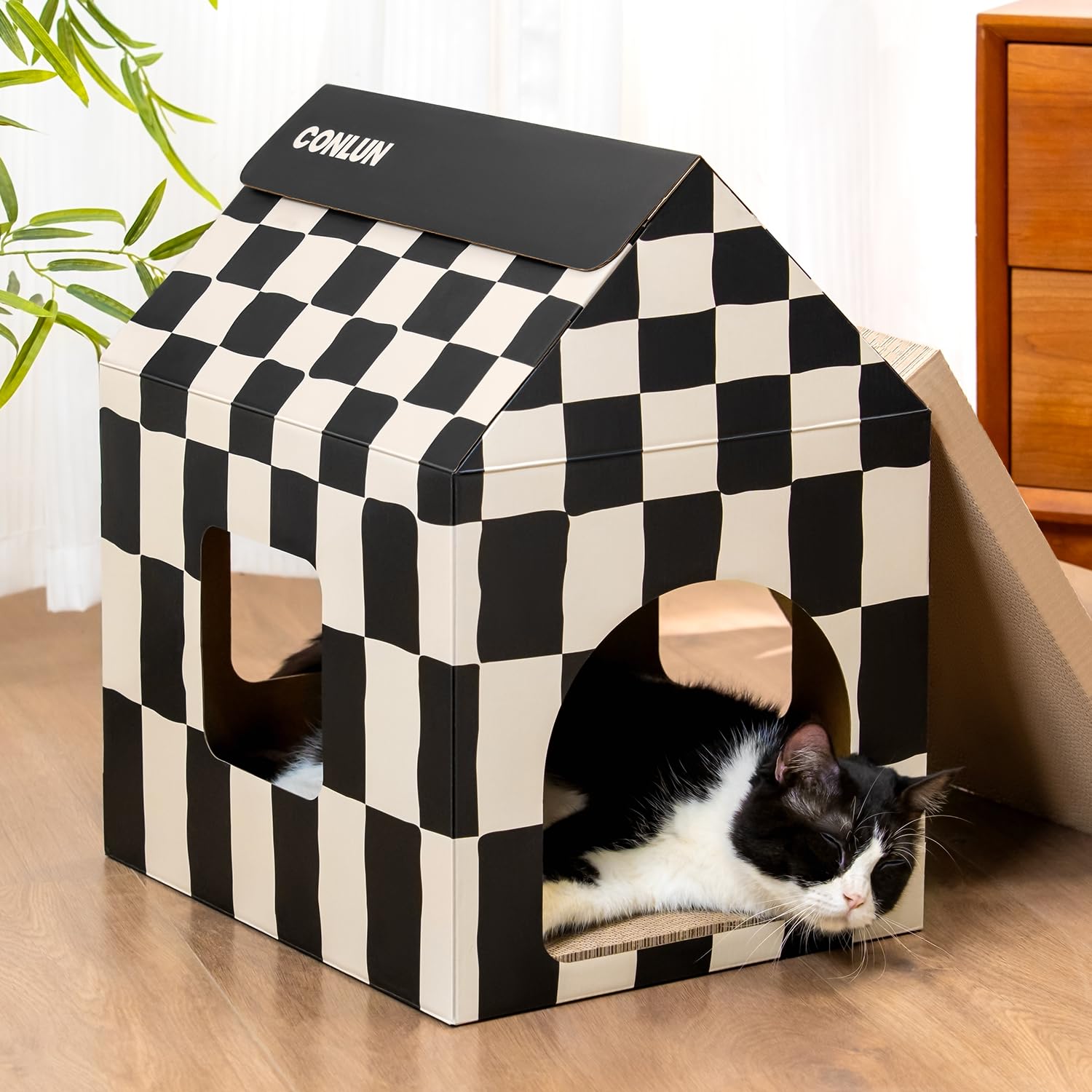 Conlun Large Cat House Scratching Pad Indoor Cave <18 lbs