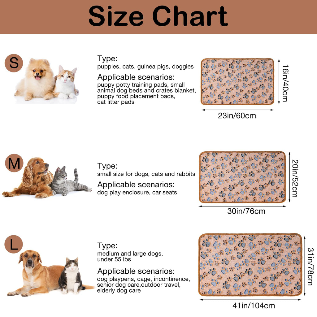 Dono 1 Pack 6 Dog Blankets, Soft Fluffy Fleece Pet Blanket Warm Sleep Mat Paw Print Design Puppy Kitten Throw Blankets Doggy Blanket for Dogs