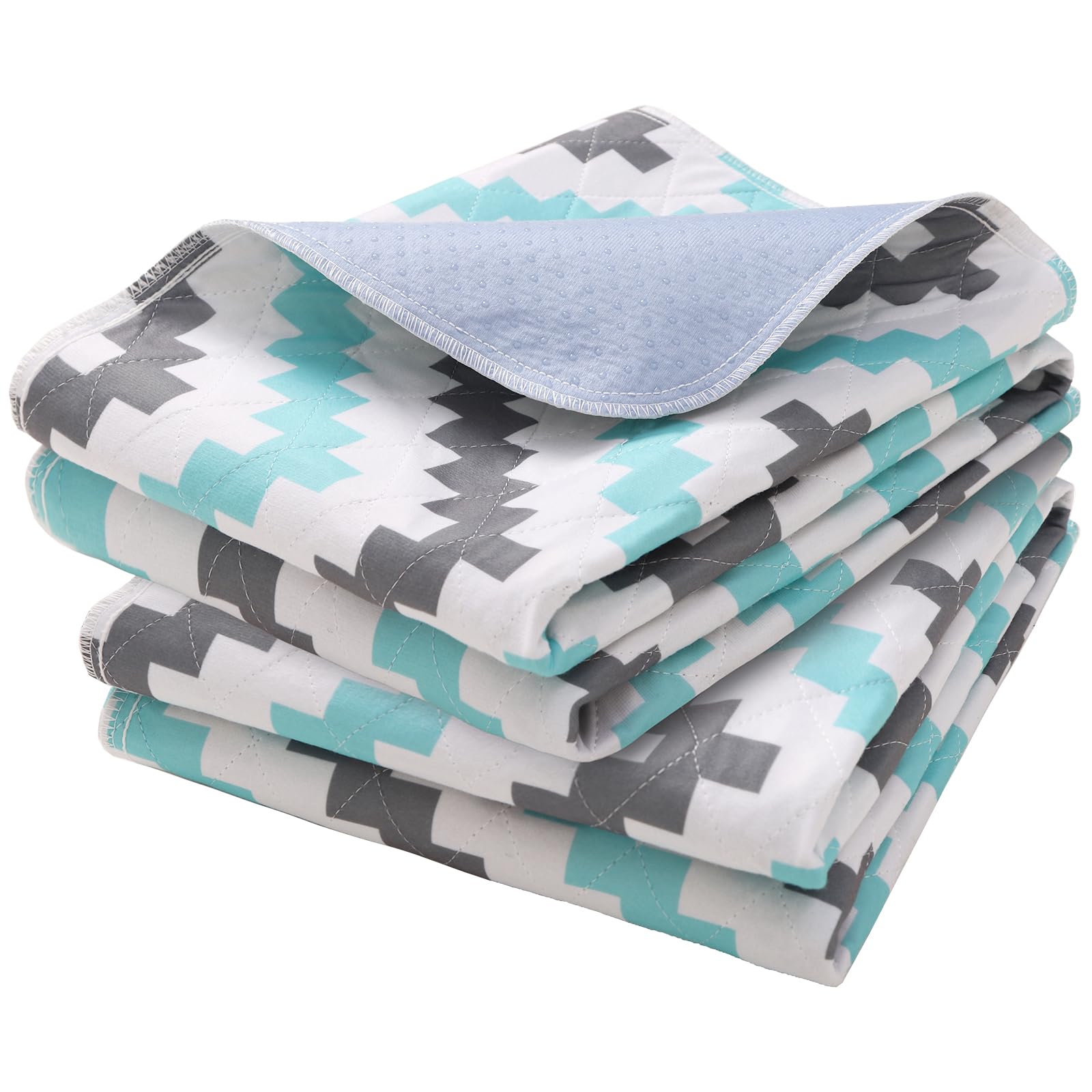 OUTCREATOR® Washable Bed Pads 34" x 56" (Pack of 2), Incontinence Mattress Protector, Anti-Slip Waterproof Underpads for Adults Kids Elderly Pets, Absorbency & Reusable Bedwetting Pads (Wave)