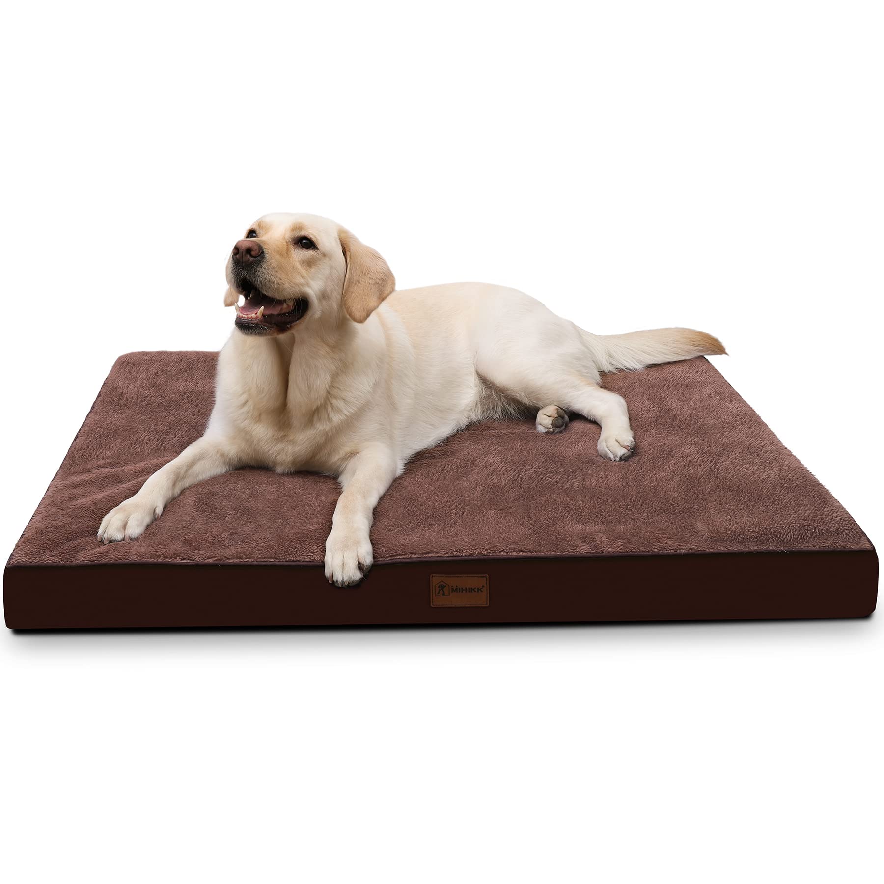 MIHIKK Waterproof Large Size Dog Crate Bed Orthopedic 41x27 Brown