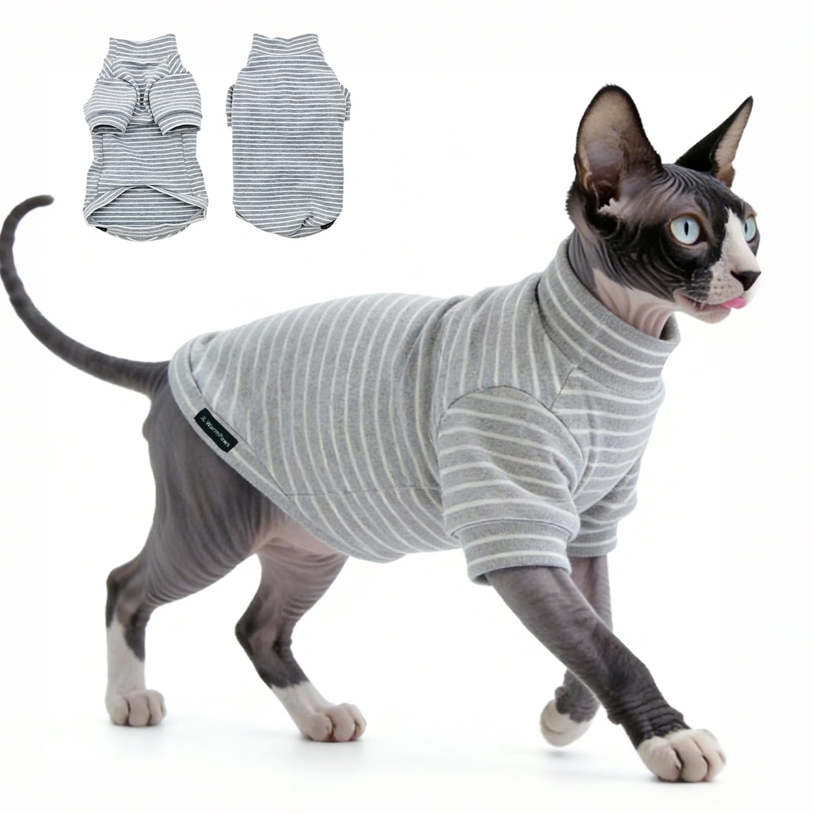 JL WarmPaws Sphynx Cat Clothes Fleece Cats&Small Dogs Pullover Sweater