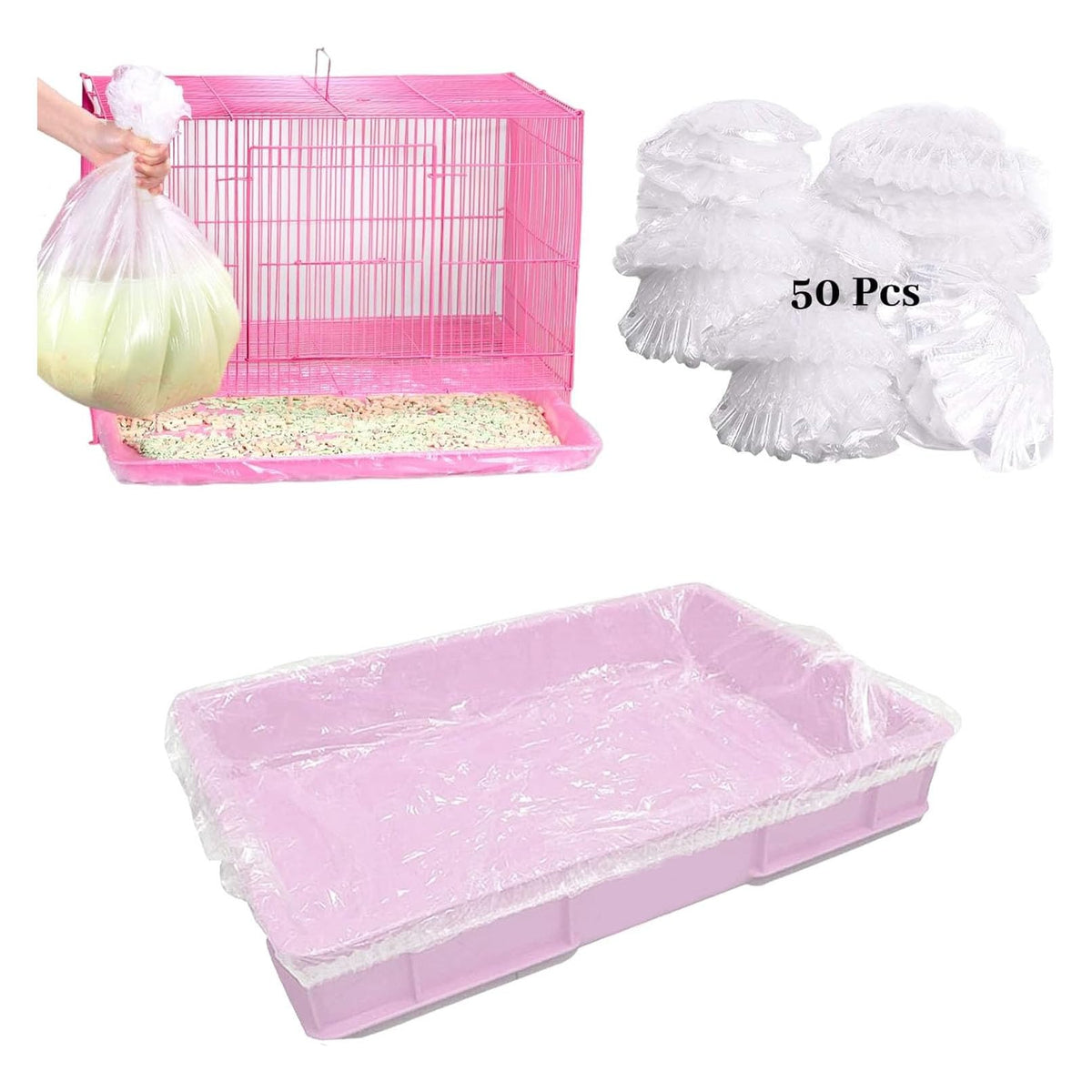 BNOSDM Disposable Rabbit Cage Liner 50 Pcs Bunny Litter Box Liners 28"x20"