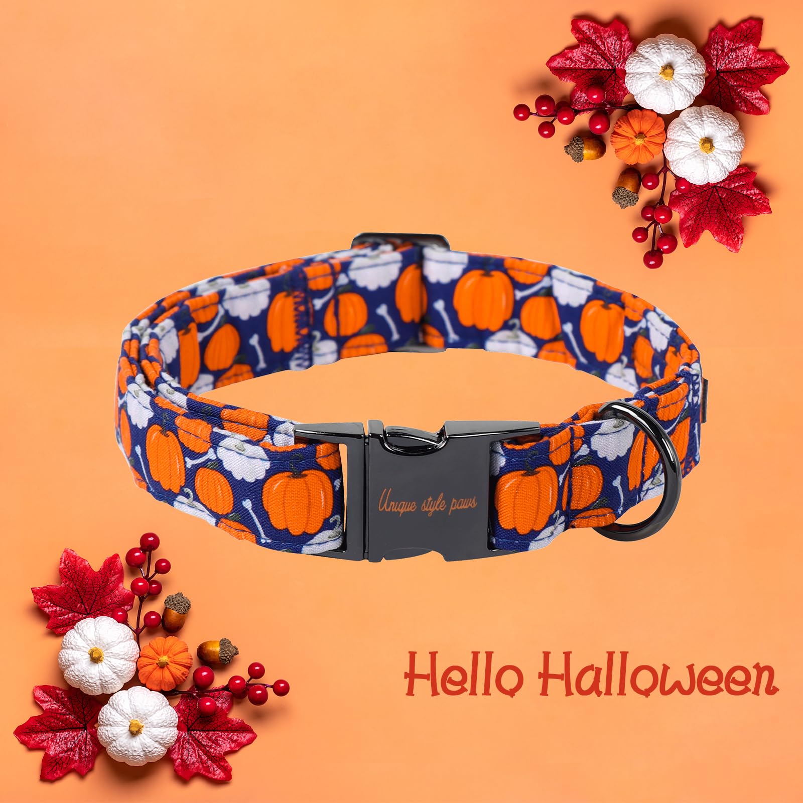 Unique style paws Dog Collar Metal Buckle Collar for Autumn Winter Christmas for Small Medium Large Boys Girls Dogs