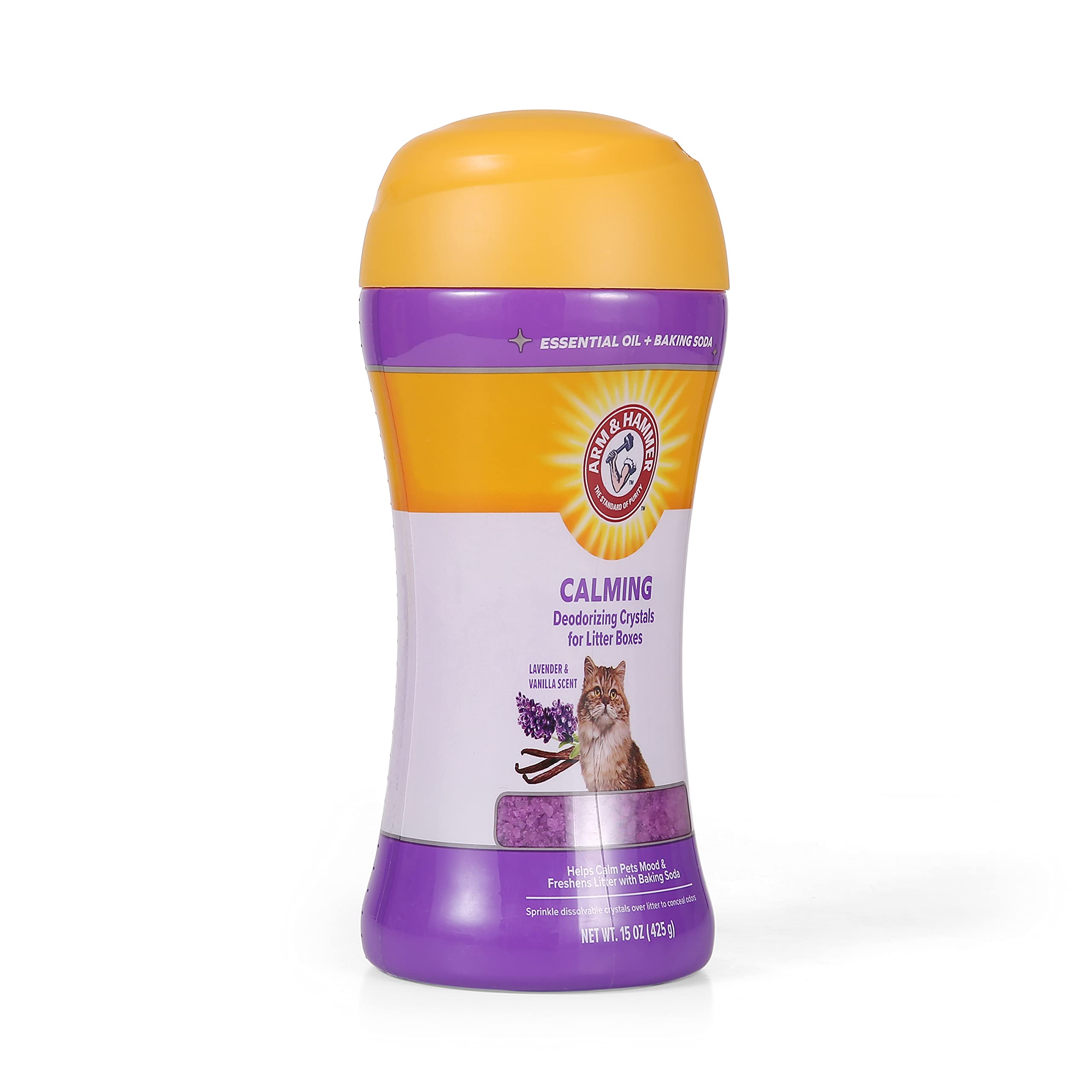 Arm & Hammer Cat Litter Deodorizing Crystals, Lavender and Vanilla, 15 Oz