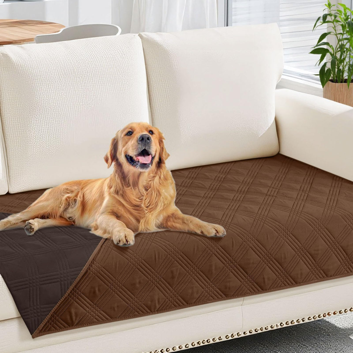 hyha Waterproof Reversible Dog Blanket, Soft Couch Cover for Dogs Washable