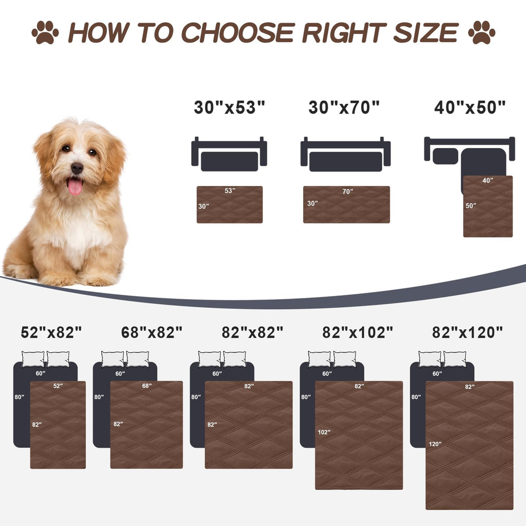 Smiry Waterproof Dog Bed Cover, Reversible Pet Blanket for Sofa Couch