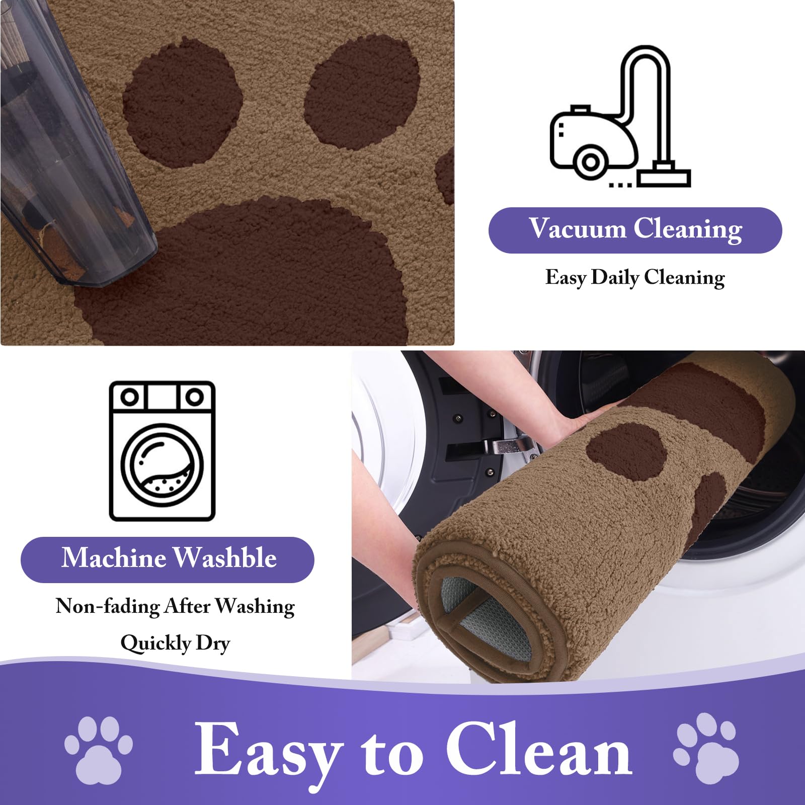 Buganda Dog Door Mat for Muddy Paws 30x20, Absorbent Doormat for Inside