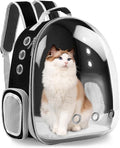 XZKING Cat Backpack Carrier Bubble Bag, Transparent Space Capsule Pet Carrier Dog Hiking Backpack, Small Dog Backpack Carrier for Cats Puppies Airline Approved Travel Carrier Outdoor Use Black