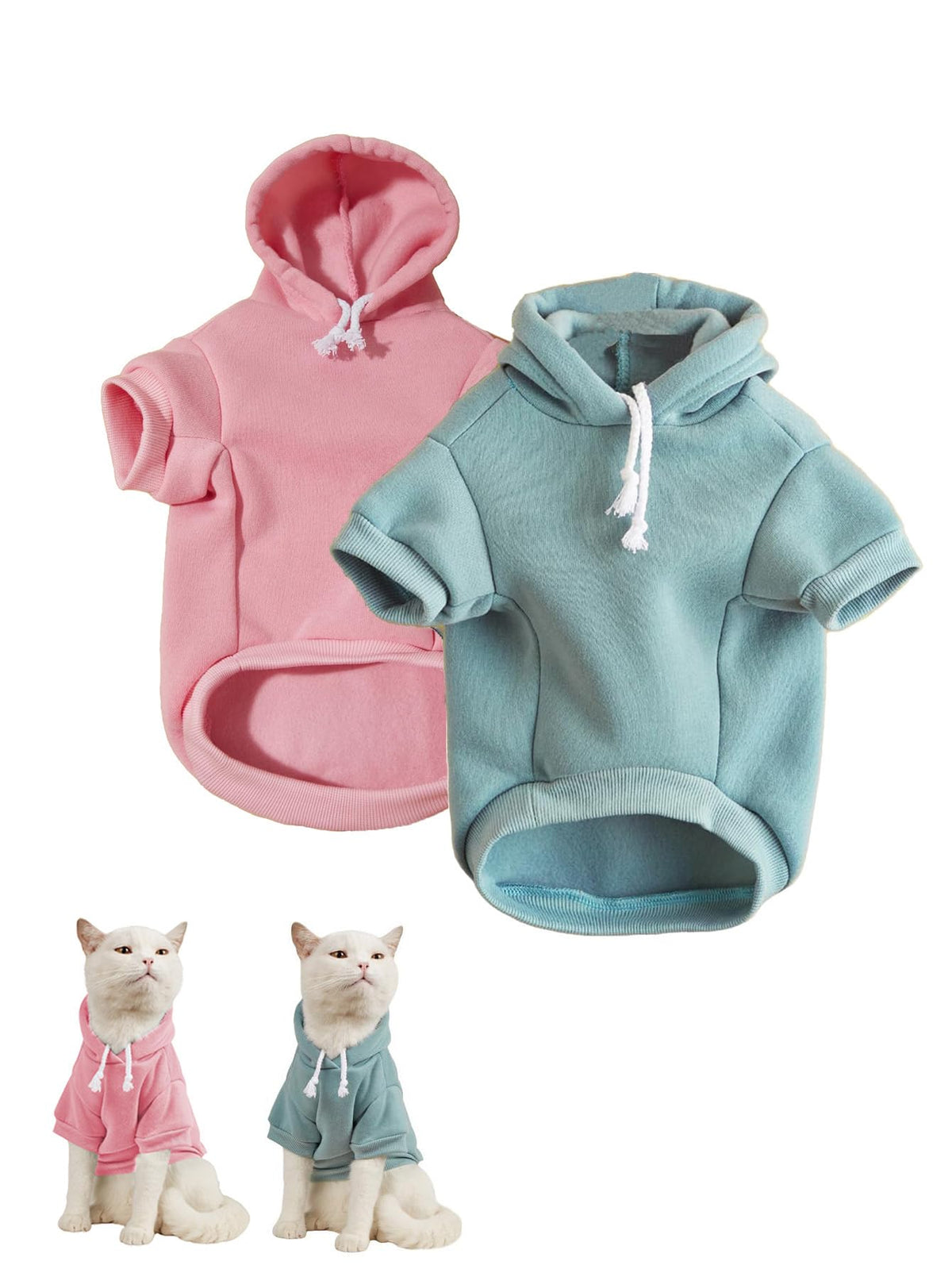 QWINEE Basic Dog Hoodie Sweatshirt Puppy Sweater Warm Cat Costumes Pet Clothes for Chihuahua Puppy Kitten Small Medium Dogs Yellow X-Small