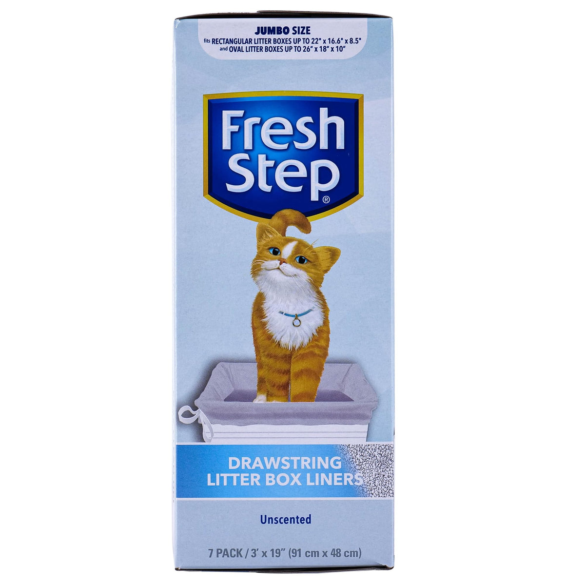 Fresh Step Drawstring Cat Litter Box Liners, Scented, 2.5 ft x 17 in, 7 Ct
