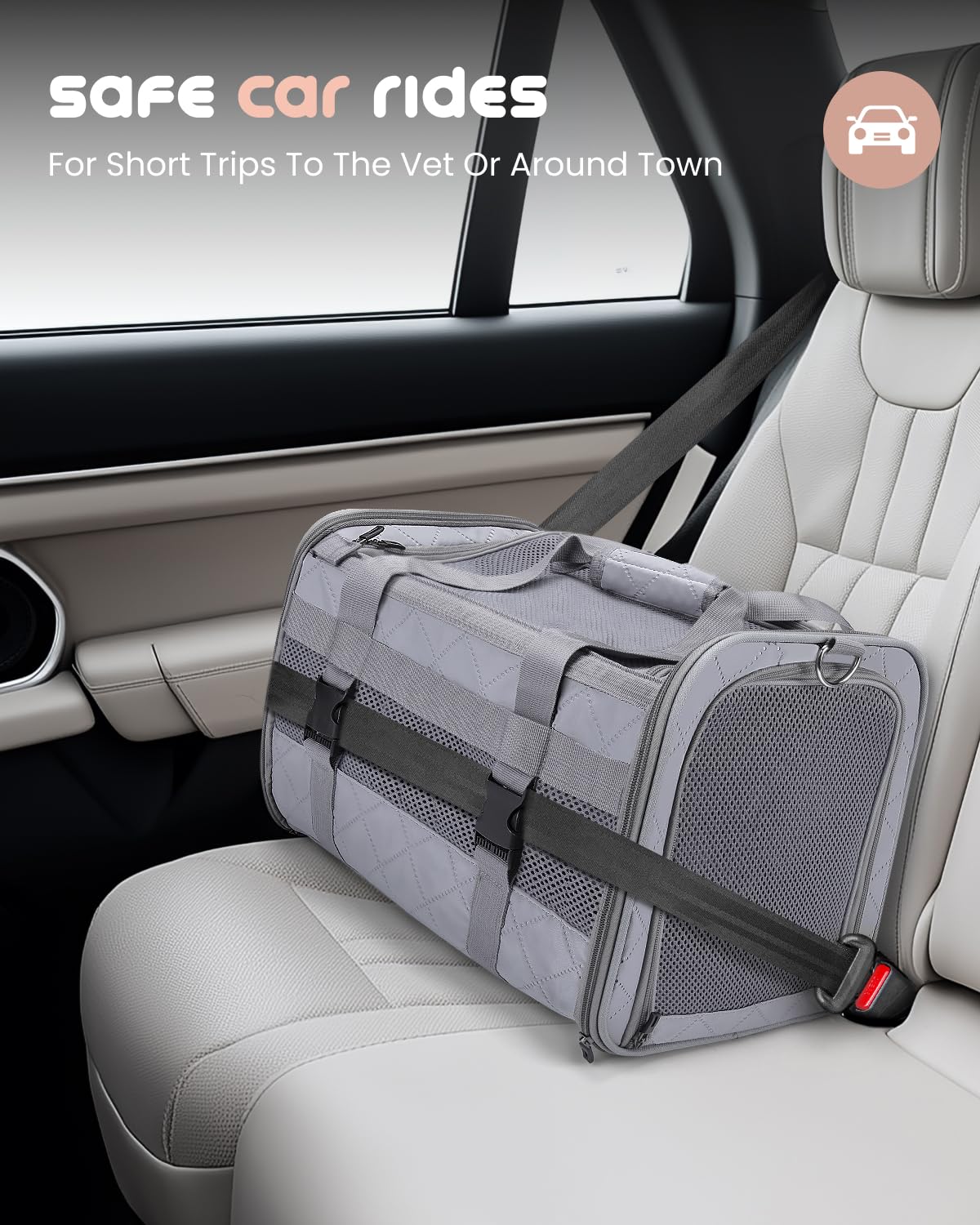 MIDOG Cat Carrier Soft for Small-Medium Cats Up to 15lbs, Airline Approved