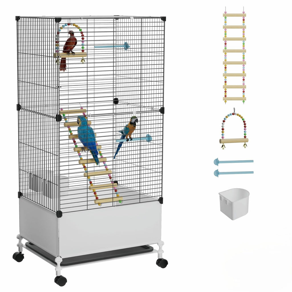 STILLCOVE Large Flight Bird Cage, with Bowls & Perches & Ladder & Swing