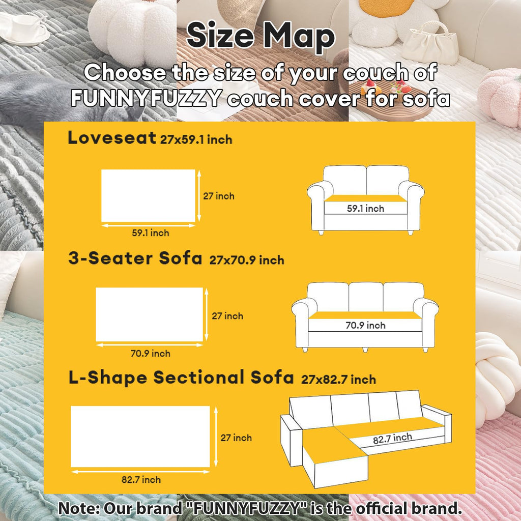 FUNNY FUZZY Couch Covers for Dogs, Non-Slip Pet Sofa Cover 27.6"×59"
