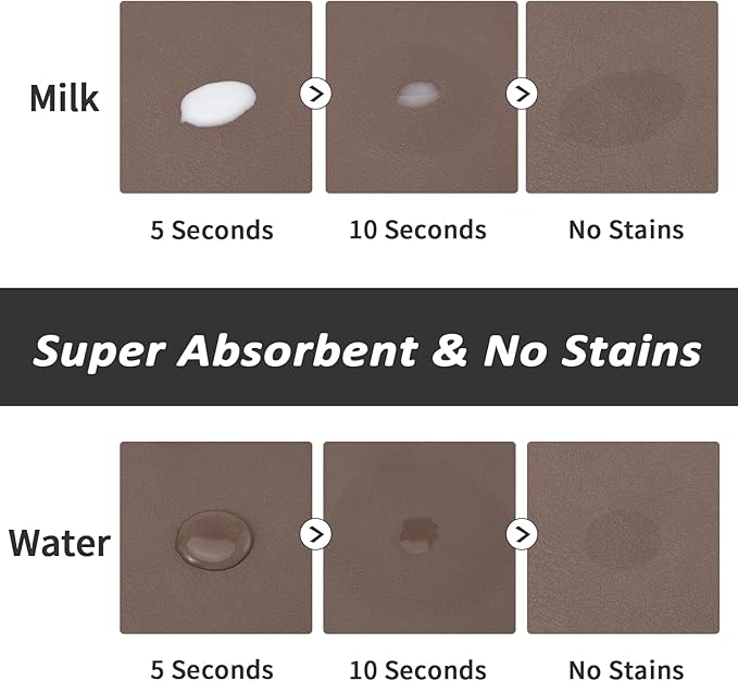 Dog Food Mat - Absorbent Cat Mat for Food and Water, No Stains Pet Feeding Bowl Mat, Easy to Clean Pet Placemats, Quick Dry Dog Water Dispenser Mat for Messy Drinkers | Paw Brown 12"x 19"