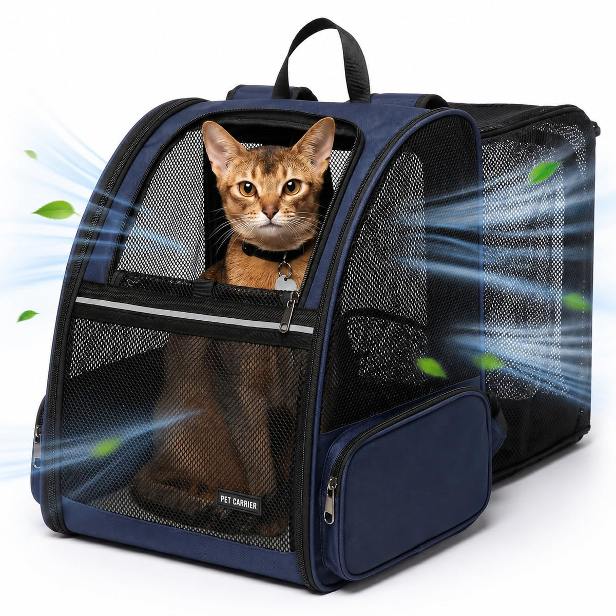 Cat Backpack，Expandable Cat Carrier Backpack, Dog Backpack Carrier and Pet Carrier Backpack, Suitable for Cats, Kittens or Small Dogs, Travel Friendly Puppy Cats Bag (Black)
