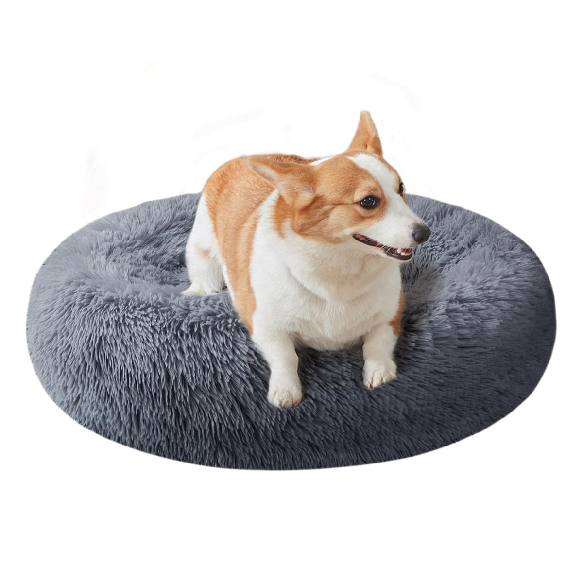 Dog Bed for Small Medium Large Dogs Cats, 20 inch Calming Washable-Round Cozy Soft Pet Bed for Puppy and Kitten with Slip-Resistant Bottom