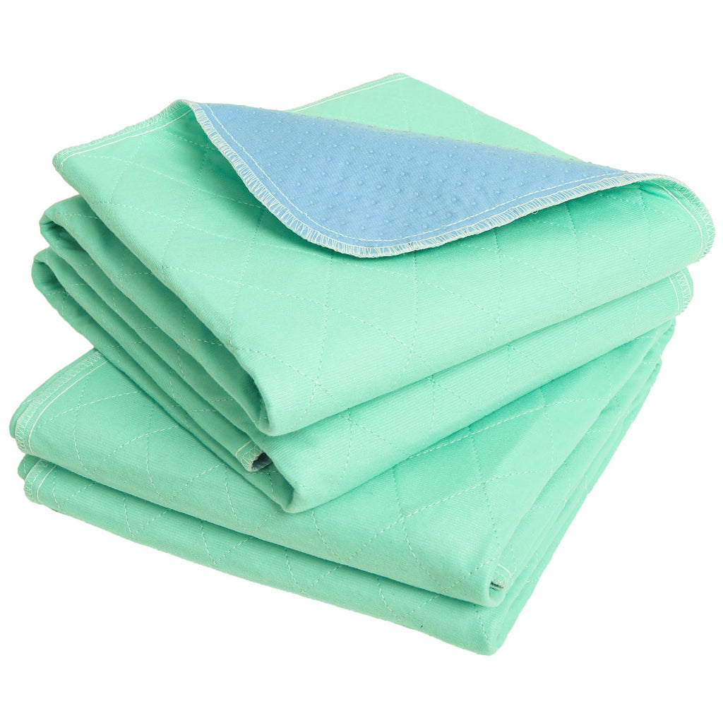 OUTCREATOR® Washable Bed Pads 34" x 56" (Pack of 2), Incontinence Mattress Protector, Anti-Slip Waterproof Underpads for Adults Kids Elderly Pets, Absorbency & Reusable Bedwetting Pads (Solid Green)