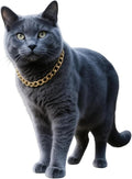 Cwyza Gold Cat Chain Collar,Adjustable Cuban Link Necklace(Gold, S)