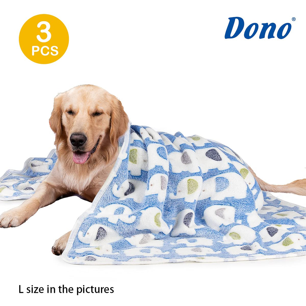 Dono 1 Pack 3 Dog Blankets, Soft Fluffy Fleece Pet Blanket Warm Sleep Mat Paw Print Design Puppy Kitten Throw Blanket Doggy Mat, Blanket for Dogs