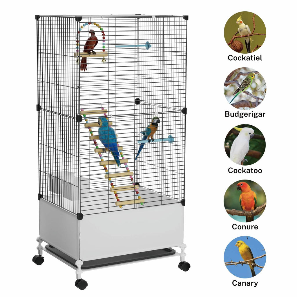 STILLCOVE Large Flight Bird Cage, with Bowls & Perches & Ladder & Swing