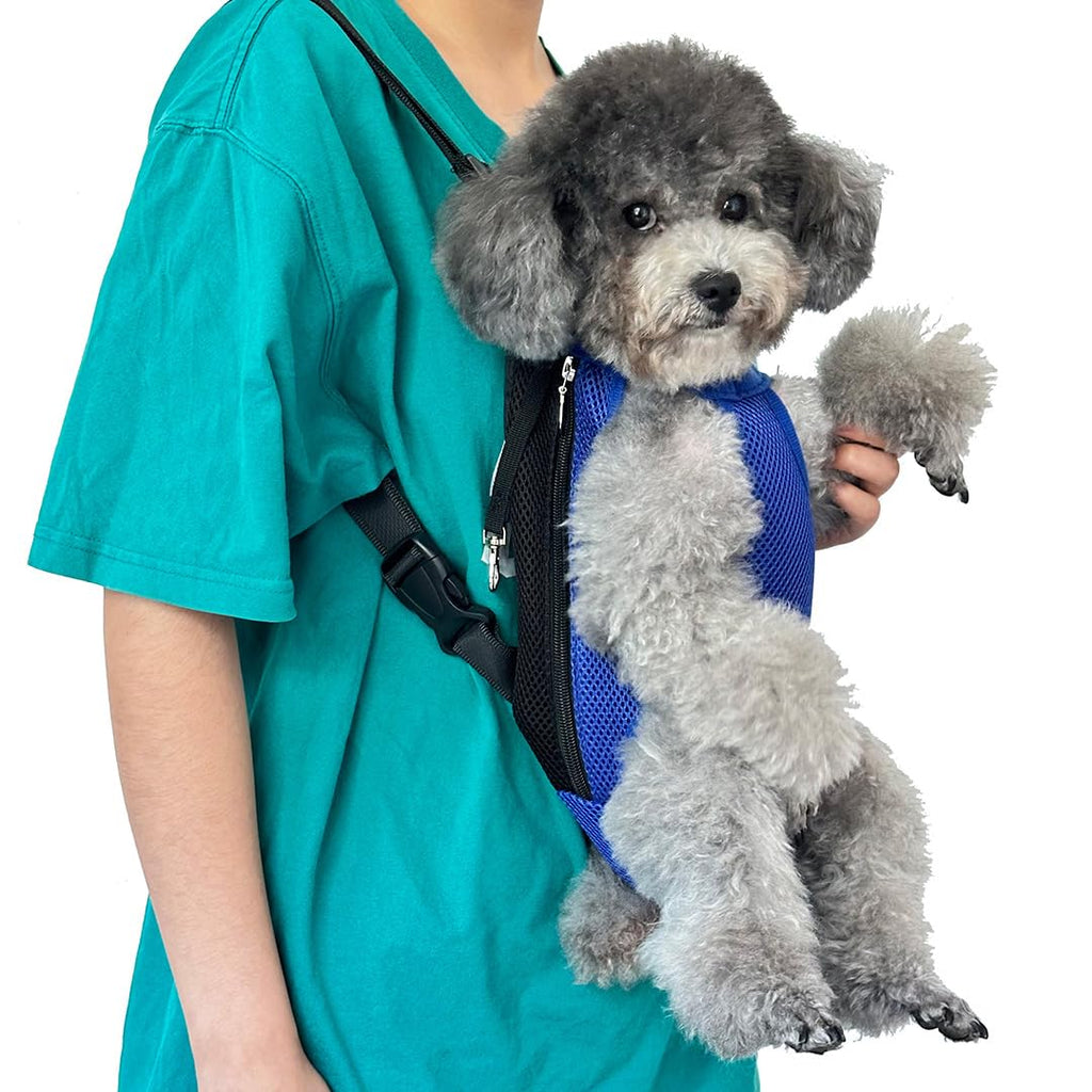 QQLe Dog Carrier Backpack, Breathable Mesh Chest Carrier for Small Dogs