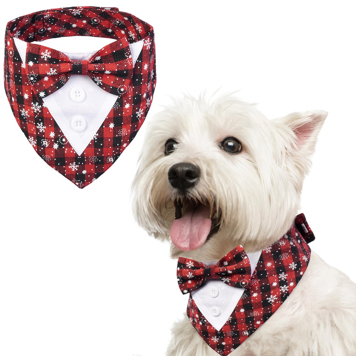 FUAMEY Dog Tuxedo for Large Dogs Suit Bandana Wedding Outfit Bow Tie Collar