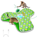 Sofolor Interactive Cat Toy, Automatic Cat Toys for Indoor Cats, Hide and Seek Cat Toy with Motion Activated, Moving Feather, Chirping, USB Rechargeable