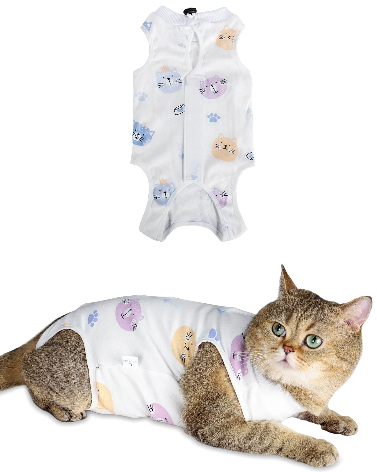 ANWA 2 Pack Cat Recovery Suit Female, Breathable Cat Surgery Recovery Suits