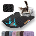 Petinstinct Cat Litter Mat, Double Layer Honeycomb Litter Box Mat