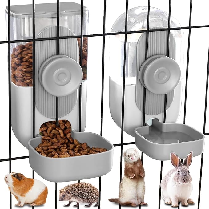 Kenond 35oz Rabbit feeders,Rabbit Water Dispenser,Pet Ferret Cage Food Bowl