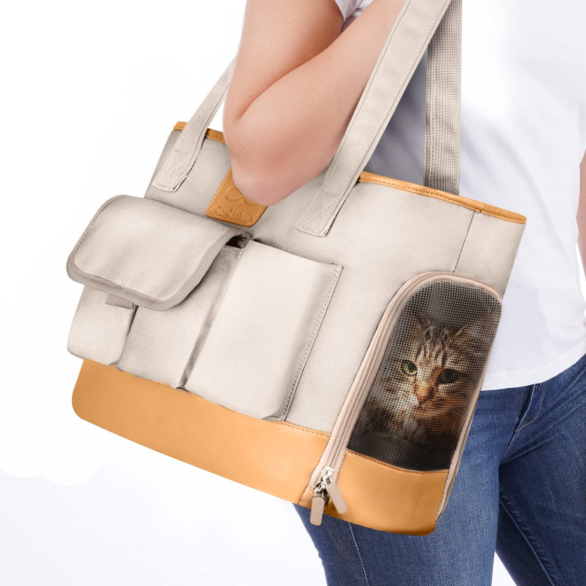 Johomviin Dog Carrier, Cat Carrier, Pet Carrier, Foldable Waterproof Premium Oxford Cloth Dog Purse, Portable Bag Carrier for Small to Medium Cat and Small Dog
