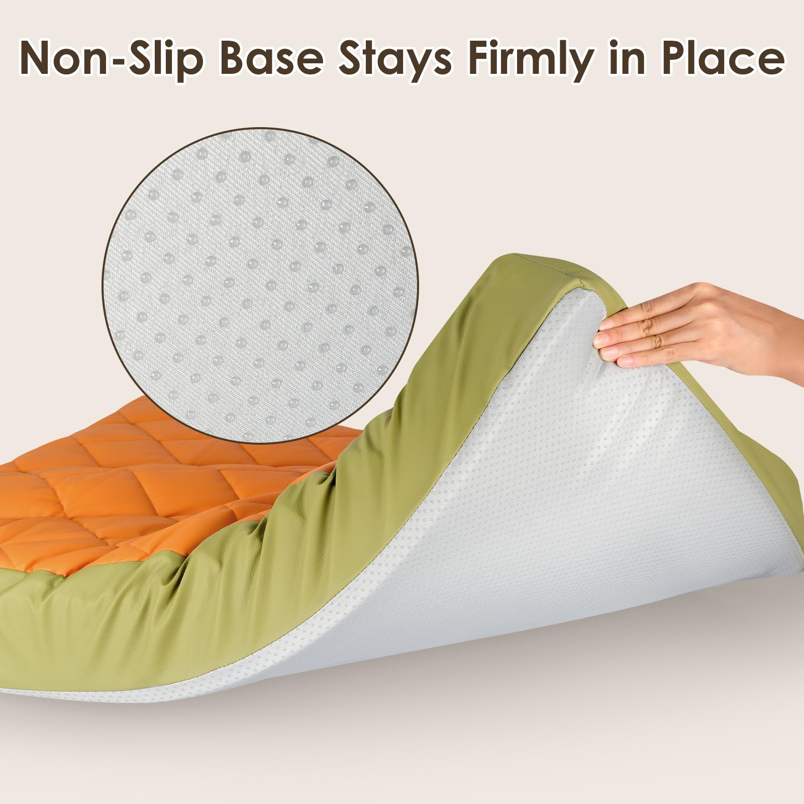 35.5" x 23.5" x 4.7" Large Orthopedic Dog Beds, Waterproof Faux Leather Memory Foam Dog Bed, Egg Crate Foam Support & Non-Slip Bottom Pet Beds for Medium Dogs and Large Dogs, Easy to Clean