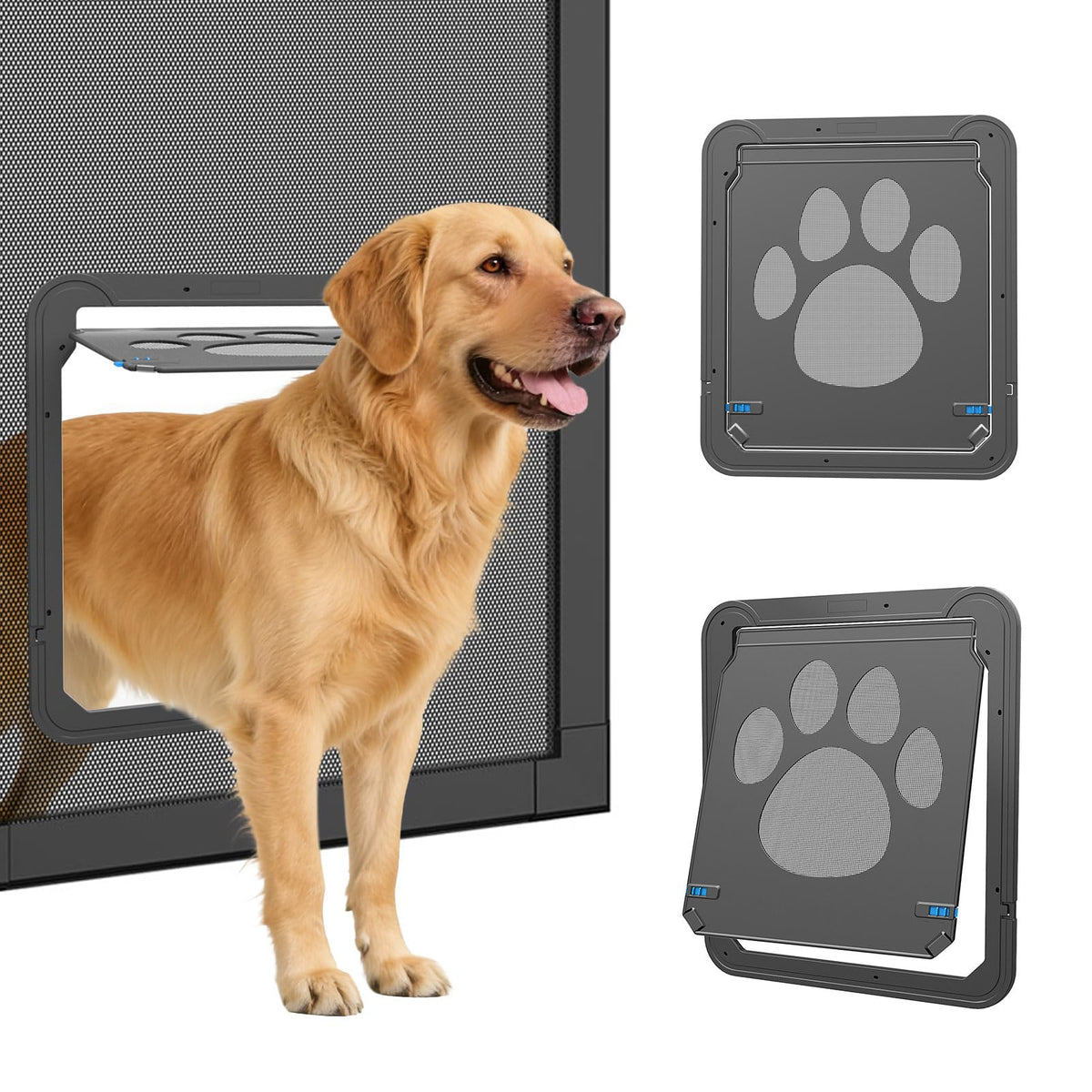 PETLESO Dog Door for Screen Door, Cat Door Screen Small Dog Door Insert for Sliding Door Easy Install, Small 8"×10"