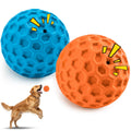 HIPPIH Indestructible Squeaky Dog Toys, Interactive Dog Balls 2 Pack