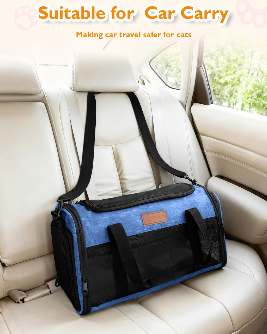 PETUX Airline Approved Pet Carrier for Small Cats up to 12 lb, Blue