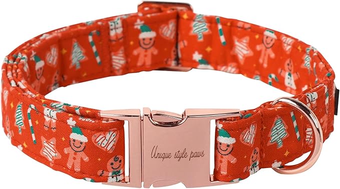 Unique style paws Dog Collar Metal Buckle Collar for Autumn Winter Christmas for Small Medium Large Boys Girls Dogs — S