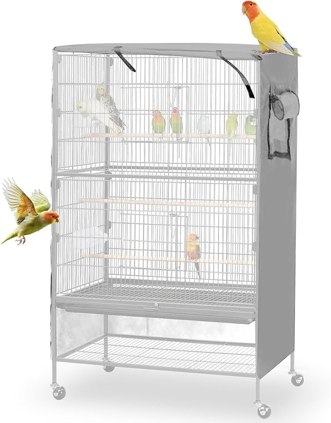 Bird Cage Cover, Large Birds Cage Covers for Night, Birds Cover for Cage with Adjustable Front Curtain, Blackout & Breathable Birdcage Covers for Parrot, Small Animals(Not Include Bird Cage)