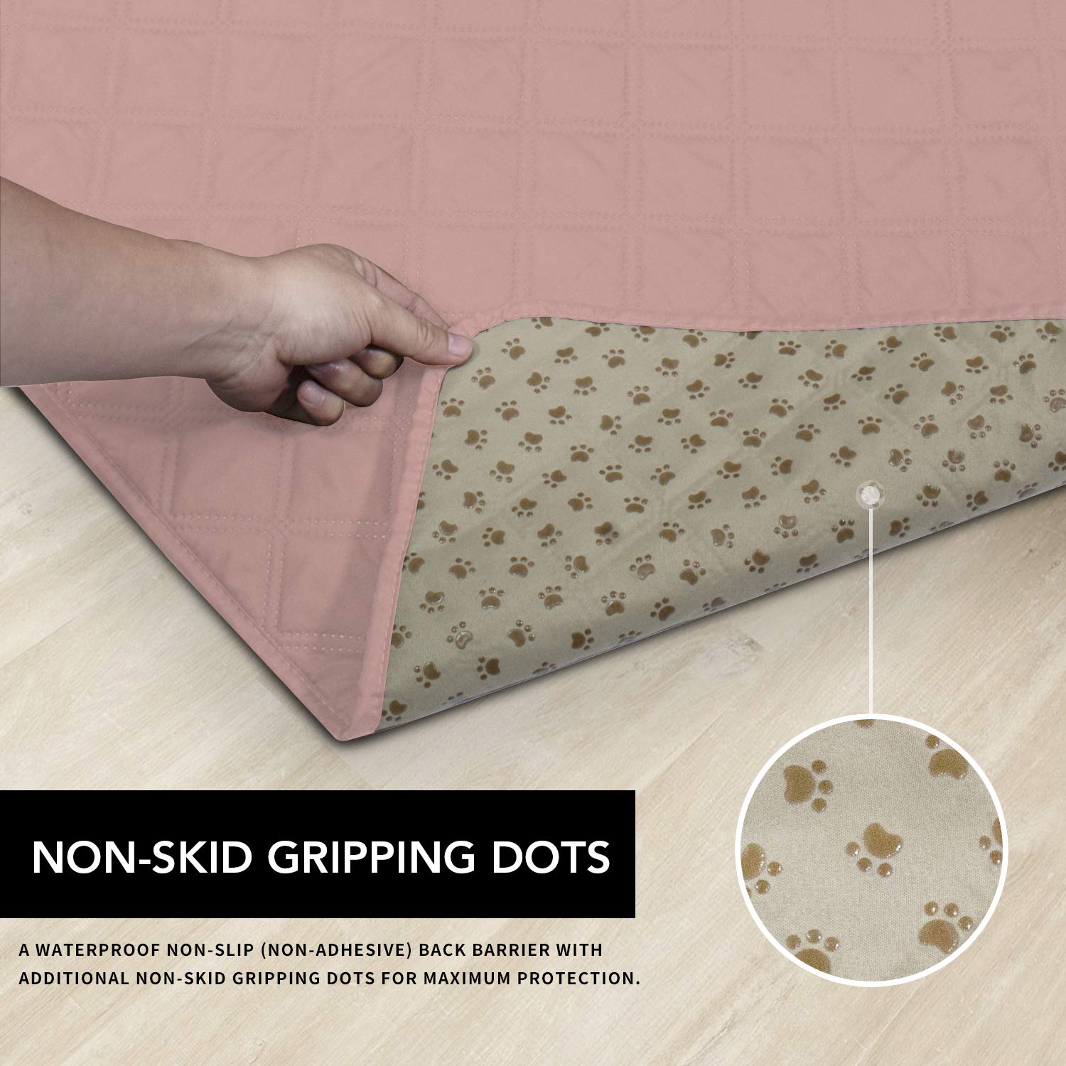 Easy-Going Waterproof Dog Bed Cover, Non-Slip Pet Blanket, 86x82in, Pink