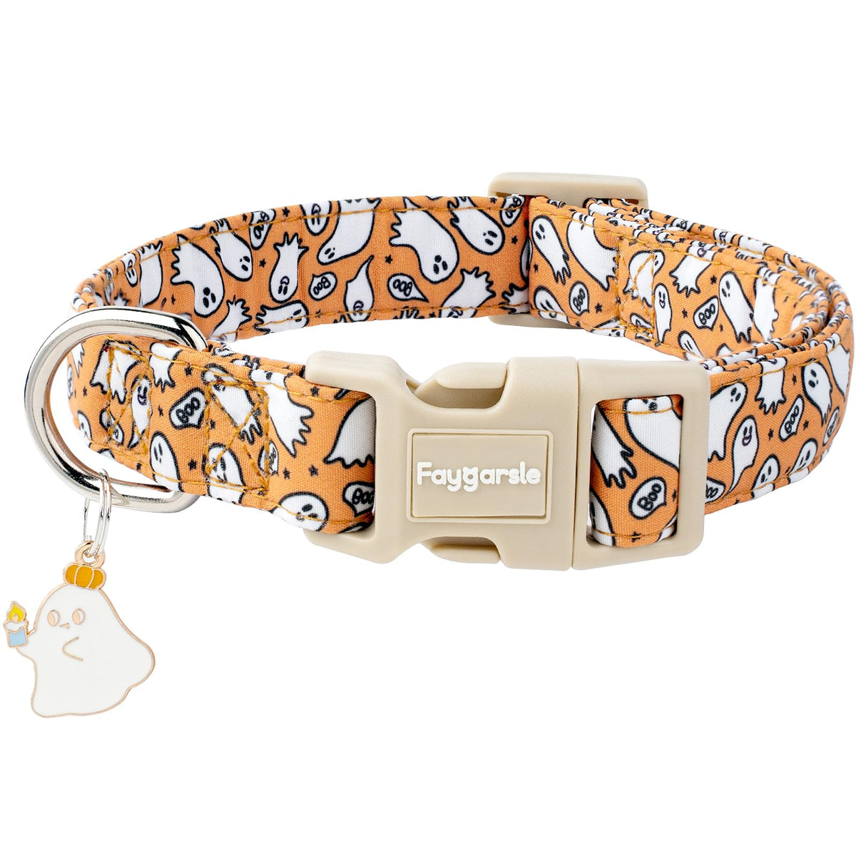 Faygarsle Fall Dog Collar Orange and Pink Pumpkin Pattern for Autumn S