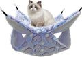 OINEEDU Guinea Pig Ferret Hammock for Cage - Machine Washable Double-Decker Hanging Bed - Fits Sugar Glider,Fancy Rat,Hamster,Gerbil - 13.3" x 13.3" - Love Purple Pattern