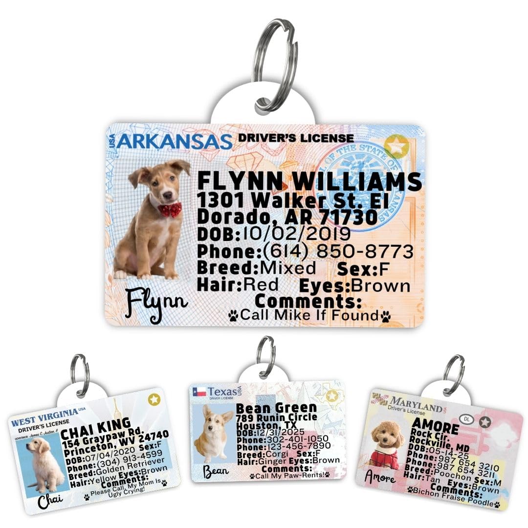 Dog Tags Personalized, Dog ID License Tag for Pets (Washington, Tag)