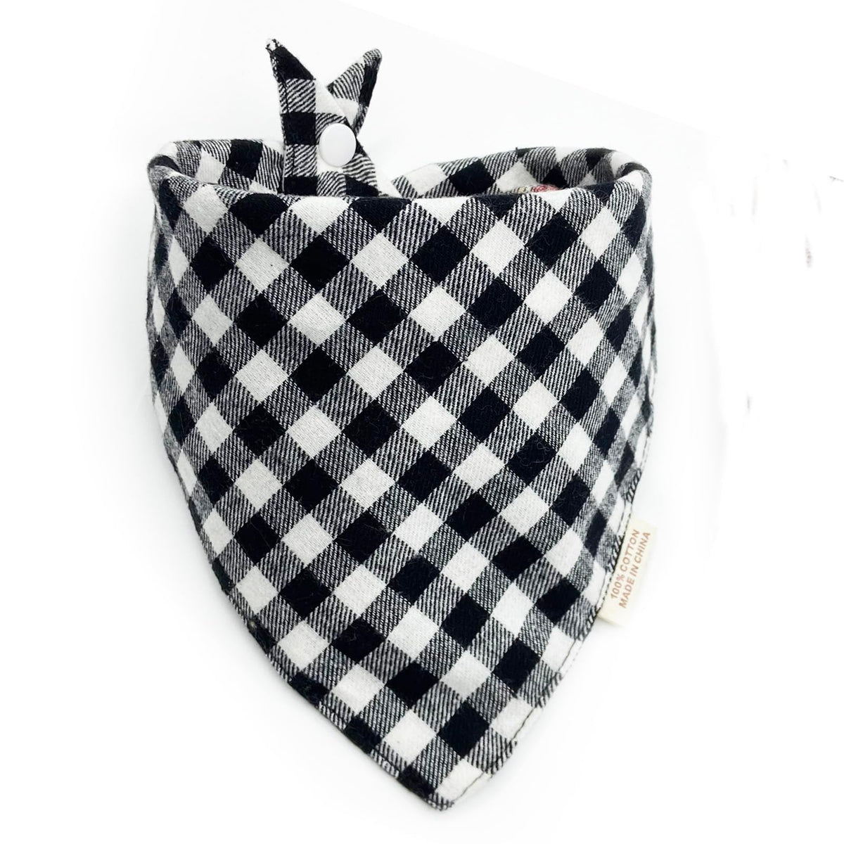 Dog Bandana(Neon Tangerine Buffalo Plaid L)