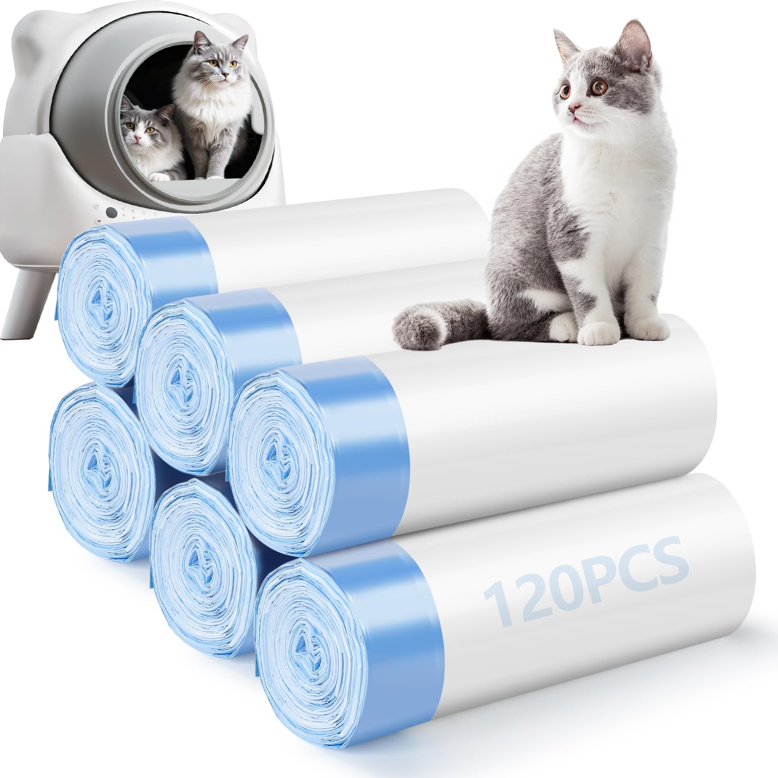 120 Cat Litter Bags Compatible with Litter Robot 3/4/5
