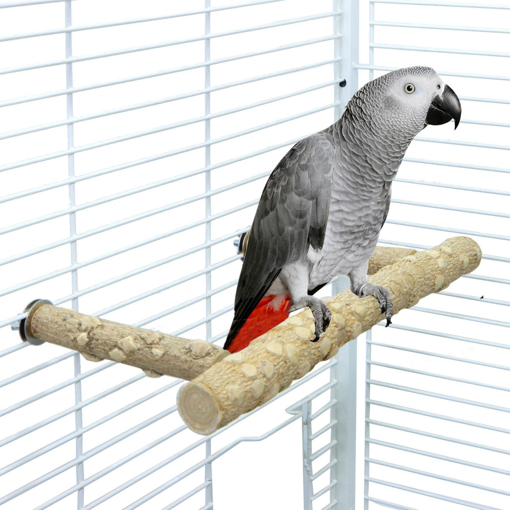 Bird Perch Stand,Natural Wood Cage Gym Toy Branch for Small Large Parrot