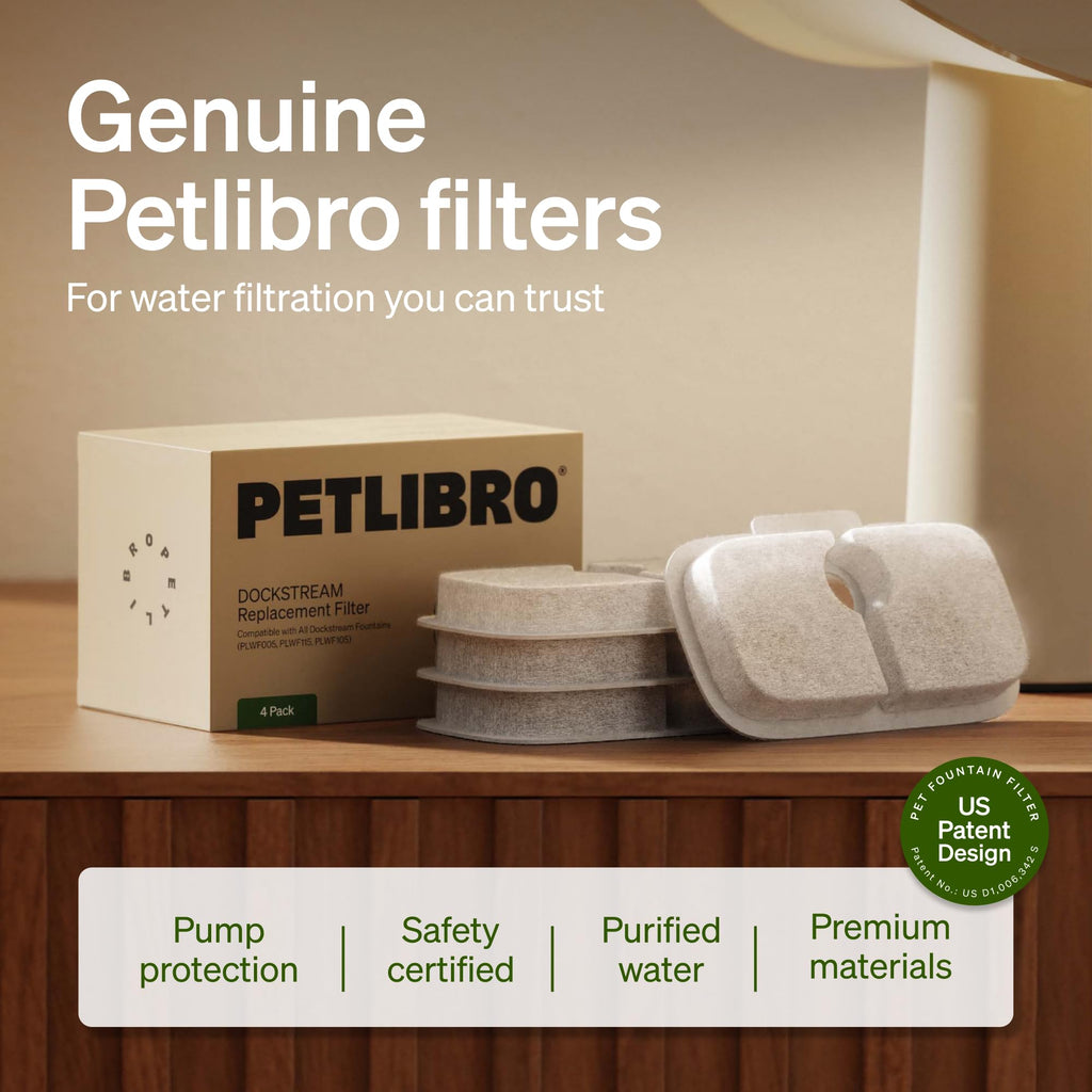 PETLIBRO 6 Packs Replacement Filters for Dockstream Cat Water Fountain PLWF105/PLWF115/PLWF106/PLWF116/PLWF005, 3 Months Set of Replacement Filters for Ultra Quiet Pet Water Fountain