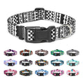 Mercano Adjustable Dog Collar - Special Design Patterns, Soft Nylon Comfortable Durable Pet Collar for Small Medium Large Dogs (L, Black White A)